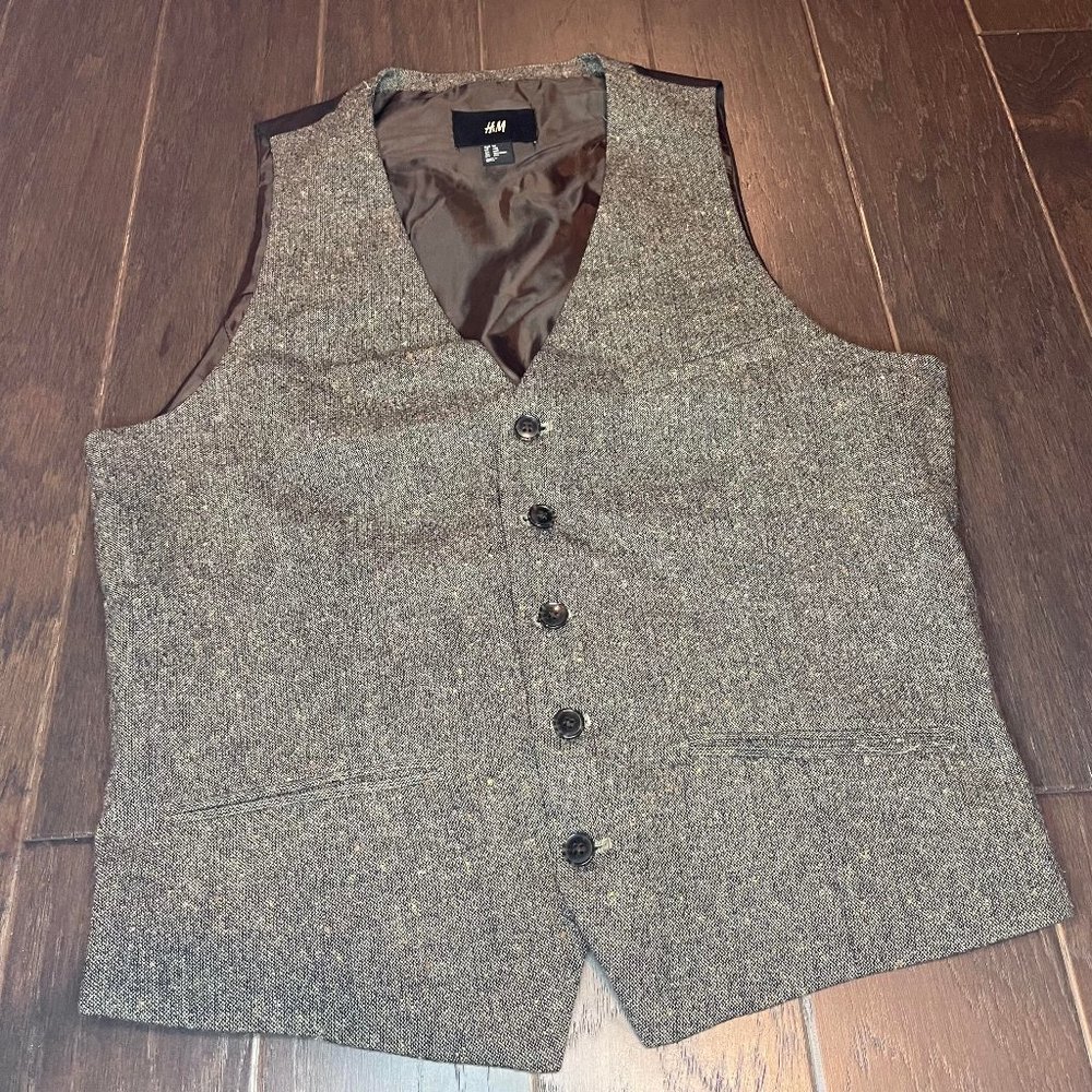 H&M Brown Tweed Vest